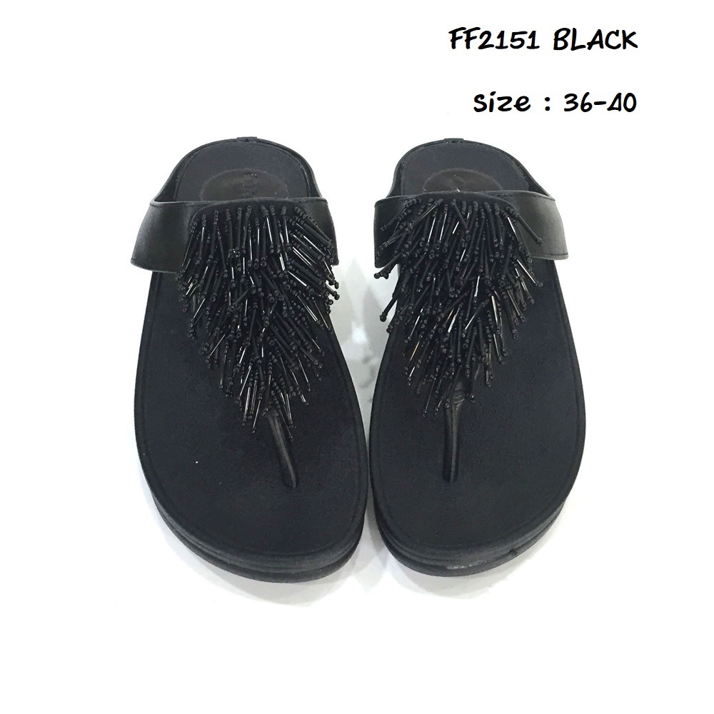 prettycomfort รองเท้าเพื่อสุขภาพ ขนาดปกติ รองเท้าแตะคีบสไตล์fitflop ประดับด้วยอะไหล่ FF2151
