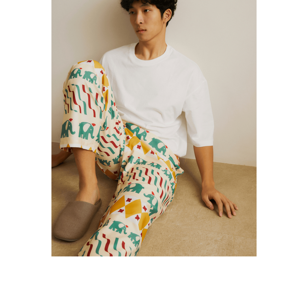 Hula Hula กางเกงช้างผ้าไหมอิตาลี ลายคริสต์มาส Hula Hula Elephant Pants Christmas Edition