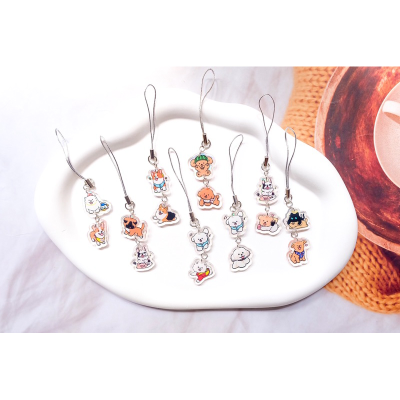 สายคล้องโทรศัพท์มือถือ ลาย น้องหมา DOG ไซส์S สินค้าพร้อมส่ง (ของฝาก ของแถม ของขวัญ)