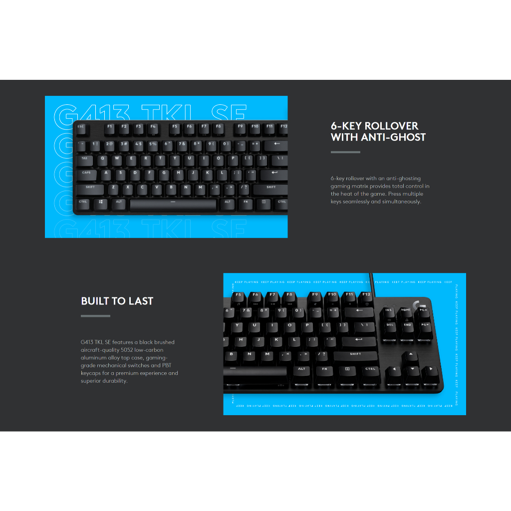 LOGITECH G413 TKL SE MECHANICAL GAMING KEYBOARD รับประกัน 2ปี