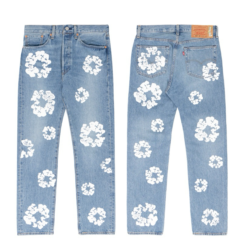 ✅ พร้อมส่ง Denim Tears 501® The Cotton Wreath Jean