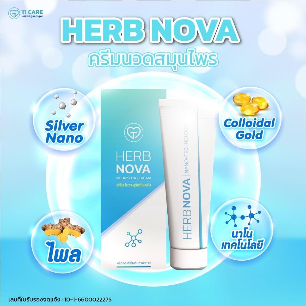 (1แถม1) Herb Nova ครีมนวด สมุนไพรนาโน กลิ่นหอม สดชื่น เย็นสบาย