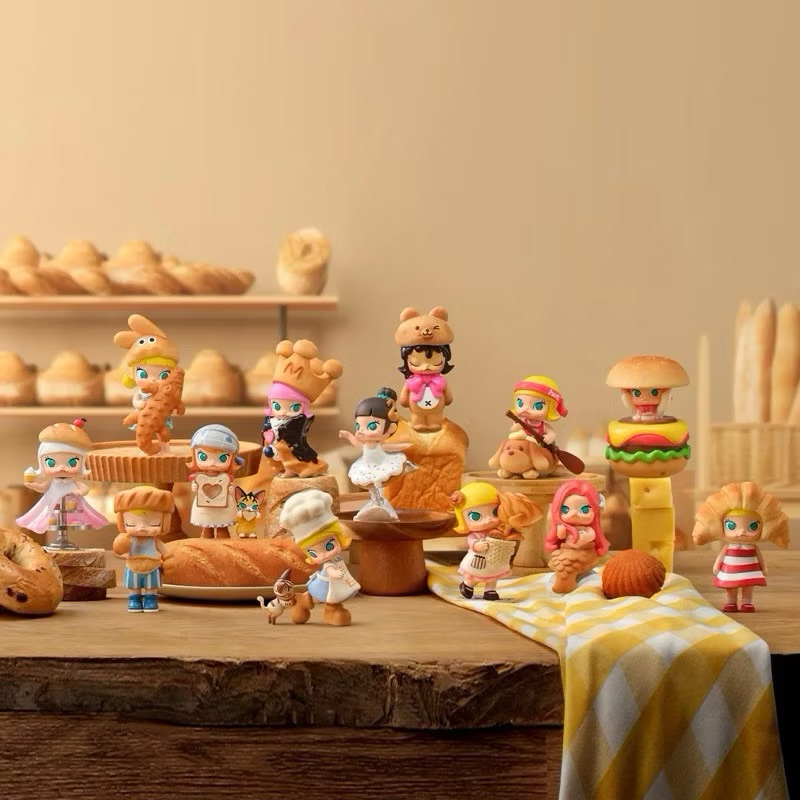 (ใช้โค้ดลด 30% ได้) พร้อมส่ง ของแท้ POPMART MOLLY Carb Lover Series Molly Bread Heads Pop Mart ของแท้จากชอป