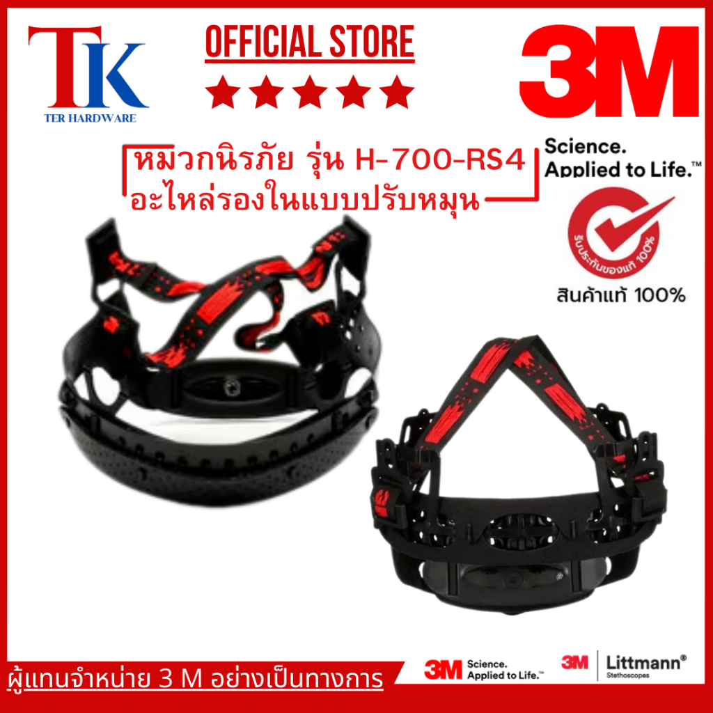 3M หมวกนิรภัย รุ่น H-700-RS4 อะไหล่รองในแบบปรับหมุน