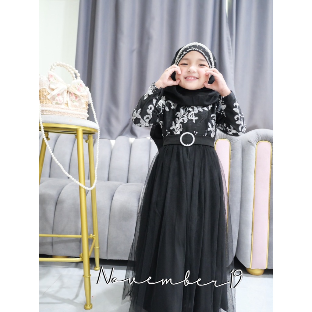 ชุดเด็กผู้หญิงมุสลิม รุ่นชิลมี่เด็ก เดรสเด็กมุสลิม ชุดใส่รายอ มีไซซ์ M-XL สำหรับเด็กอายุ3-11ปี