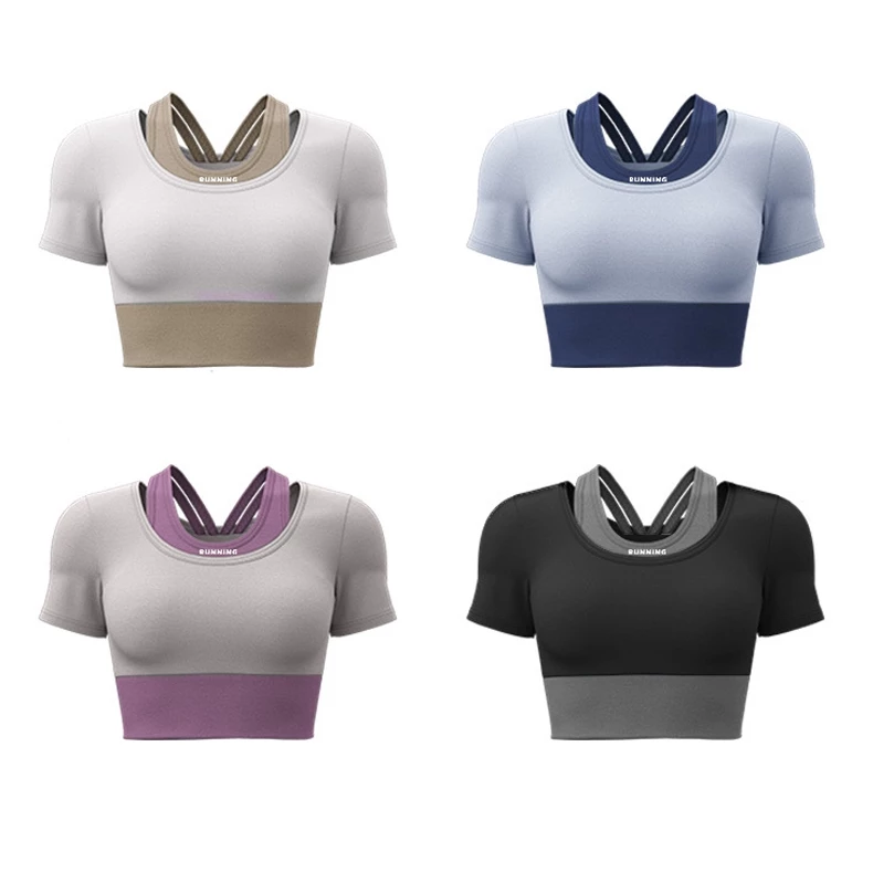 MVP Sport สปอร์ตบราแขนสั้น ทูโทน โยคะ ฟิตเนส หลายสี thumbnail 4