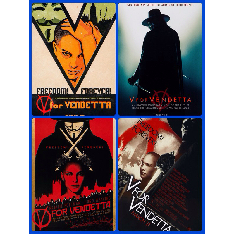 โปสเตอร์ หนังฝรั่ง  V for Vendetta  เพชฌฆาตหน้ากากพญายม  11.5 X 16.5 นิ้ว (A3)