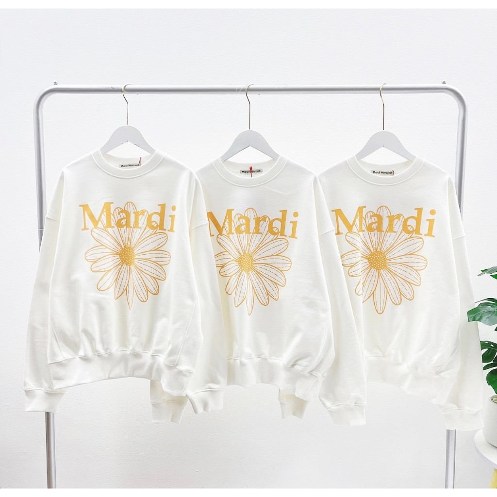 Mardi Flower Sweatshirt (White Tangerine)