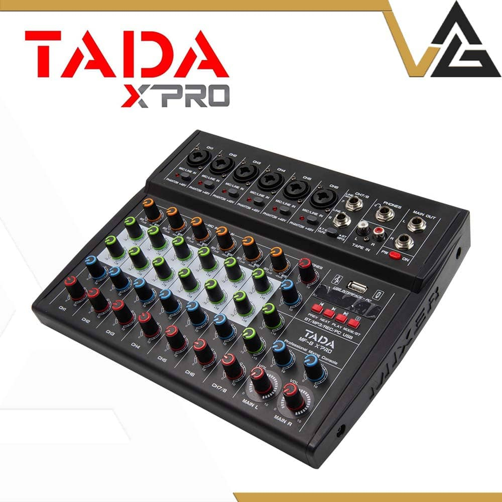 TADA XPRO Mixer MF-8 มิกเซอร์ 8 Ch เชื่อมต่อ Bluetooth/USB เครื่องเสียง มิกเซอร์ บลูทูธ+เอฟเฟกส์