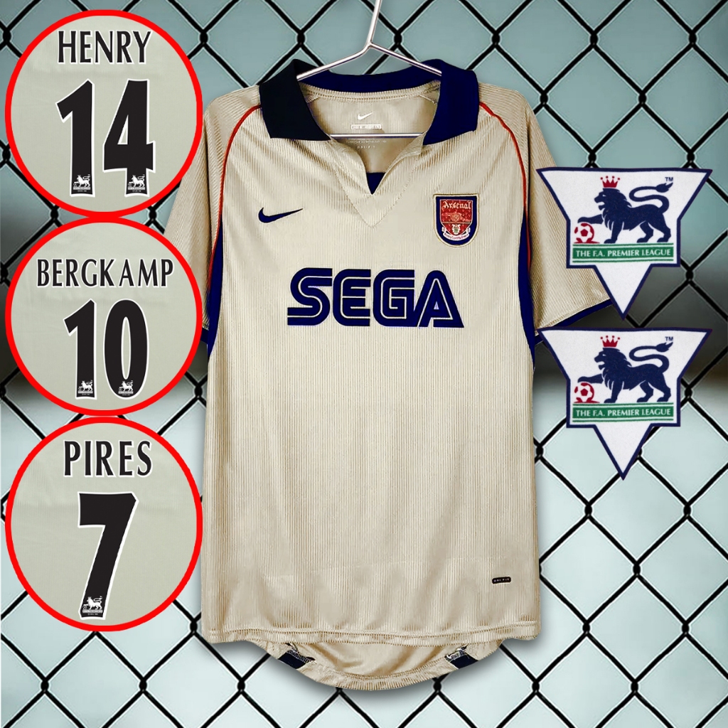 เสื้อฟุตบอลย้อนยุค ทีม อาร์เซน่อล เสื้อ ARSENAL เยือน ปี2001-02 RT0052 รับทำชื่อเบอร์ ไซส์เอเชีย S-2XL