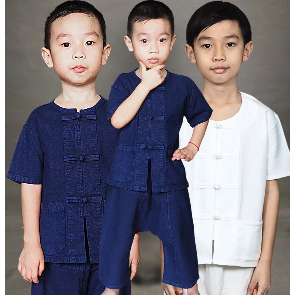 (เลือกสั่ง เสื้อ หรือ กางเกง ได้) หม้อห้อม แท้ ชุดขาว เด็ก อายุ 1-15 ปี และเด็กโตถึง ผู้ใหญ่