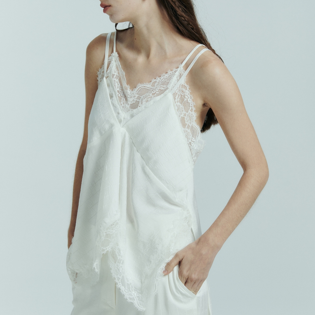 COWORKER - Double-layered asymmetric lace-tri