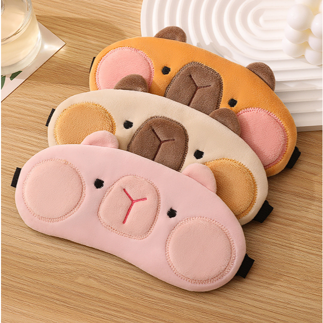 พร้อมส่ง ที่ปิดตาพร้อมเจล ลายคาปิบาร่า Capybara มะพร้าว ใส่สบาย ที่ปิดตาสำหรับ นอน พักผ่อน