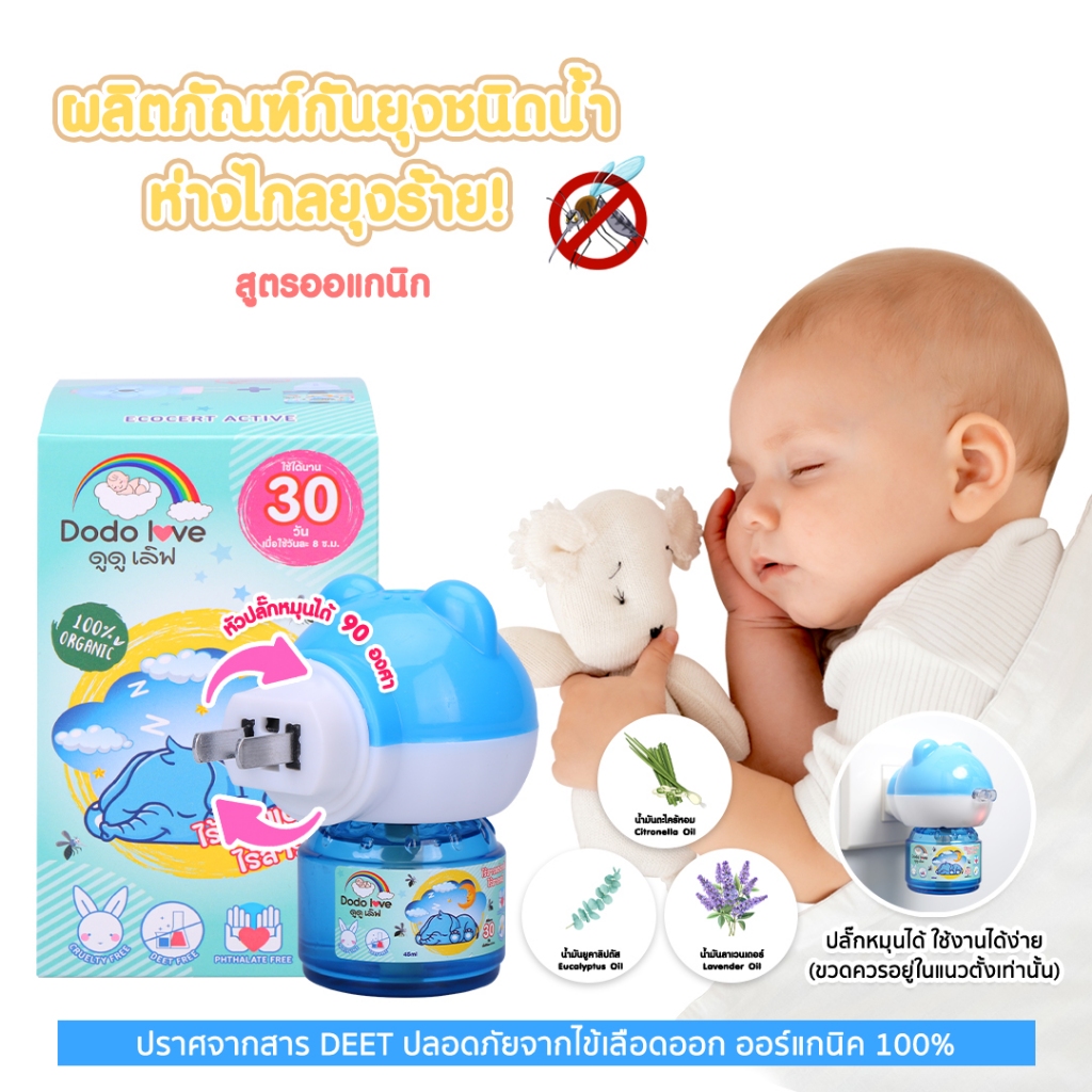 ผลิตภัณฑ์กันยุงชนิดน้ำ ด้วยสารสกัดธรรมชาติ ป้องกันยุง กันยุง ปกป้องต่อเนื่องถึง 30 วัน (8 ชั่วโมงต่อวัน)