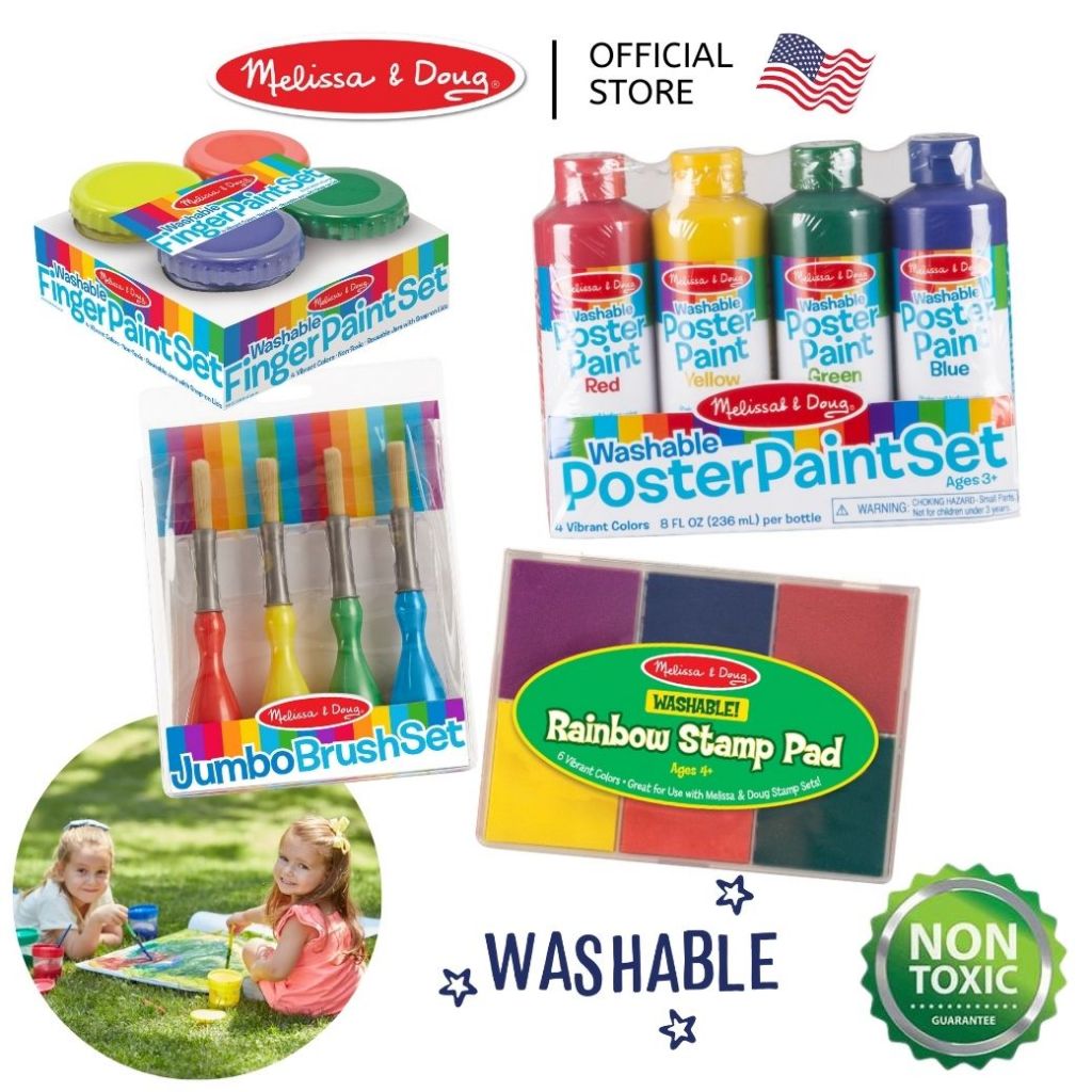 (ของแท้ USA) สีน้ำ สีโปสเตอร์ สีเทียน พู่กัน แท่นหมึกสแต๊มป์ Paint Art Supply Melissa & Doug ศิลปะ