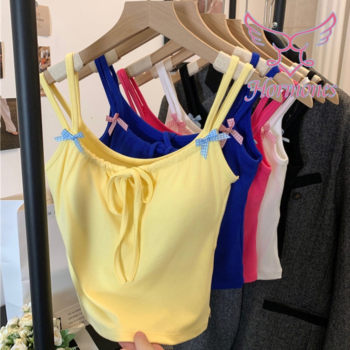 Hormones เสื้อกล้าม สีทึบ เสื้อกล้ามผู้หญิง สายรัดหน้าอก มีฟองน้ำ ใส่สบาย พร้อมส่งจากไทย