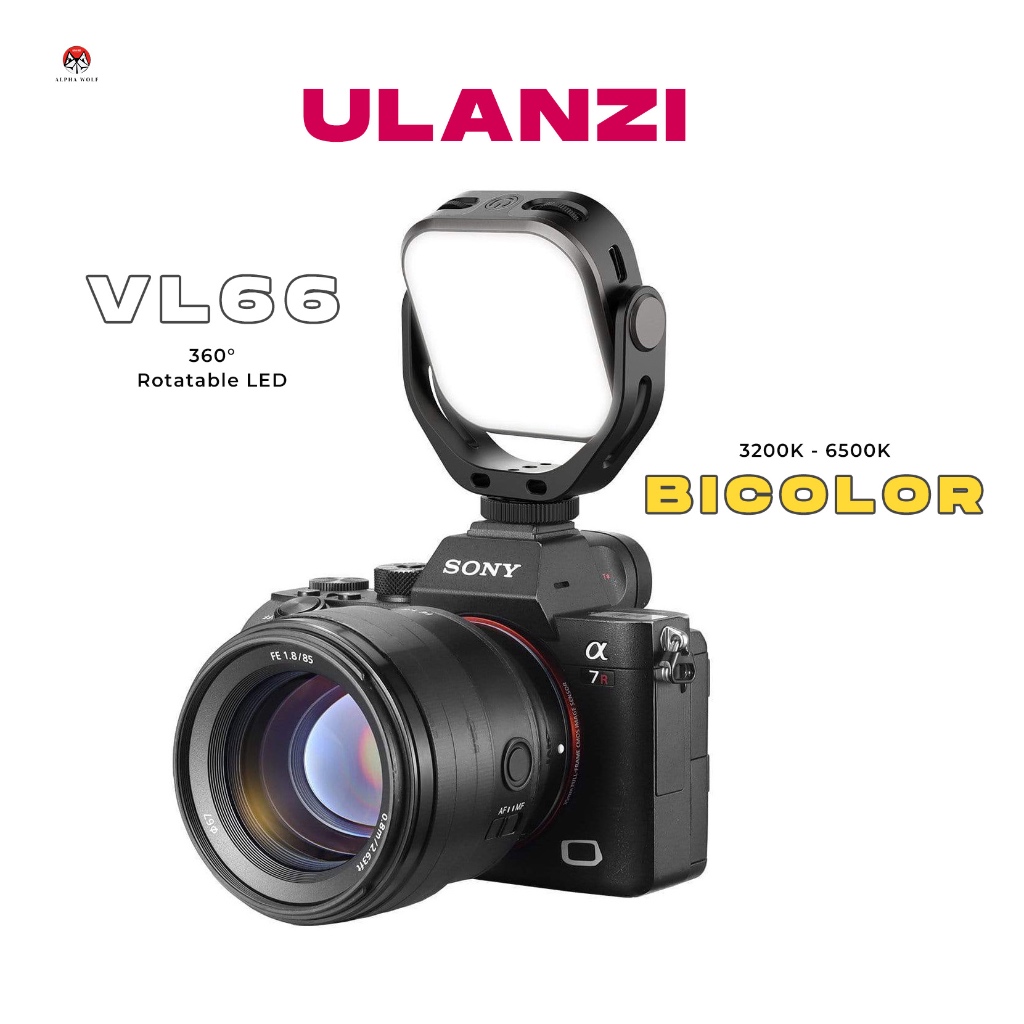 Ulanzi VL66 360° Rotatable LED Video Light ไฟติดหัวกล้อง แบบปรับหมุน 360 องศา ประกันศูนย์ไทย 1 ปี