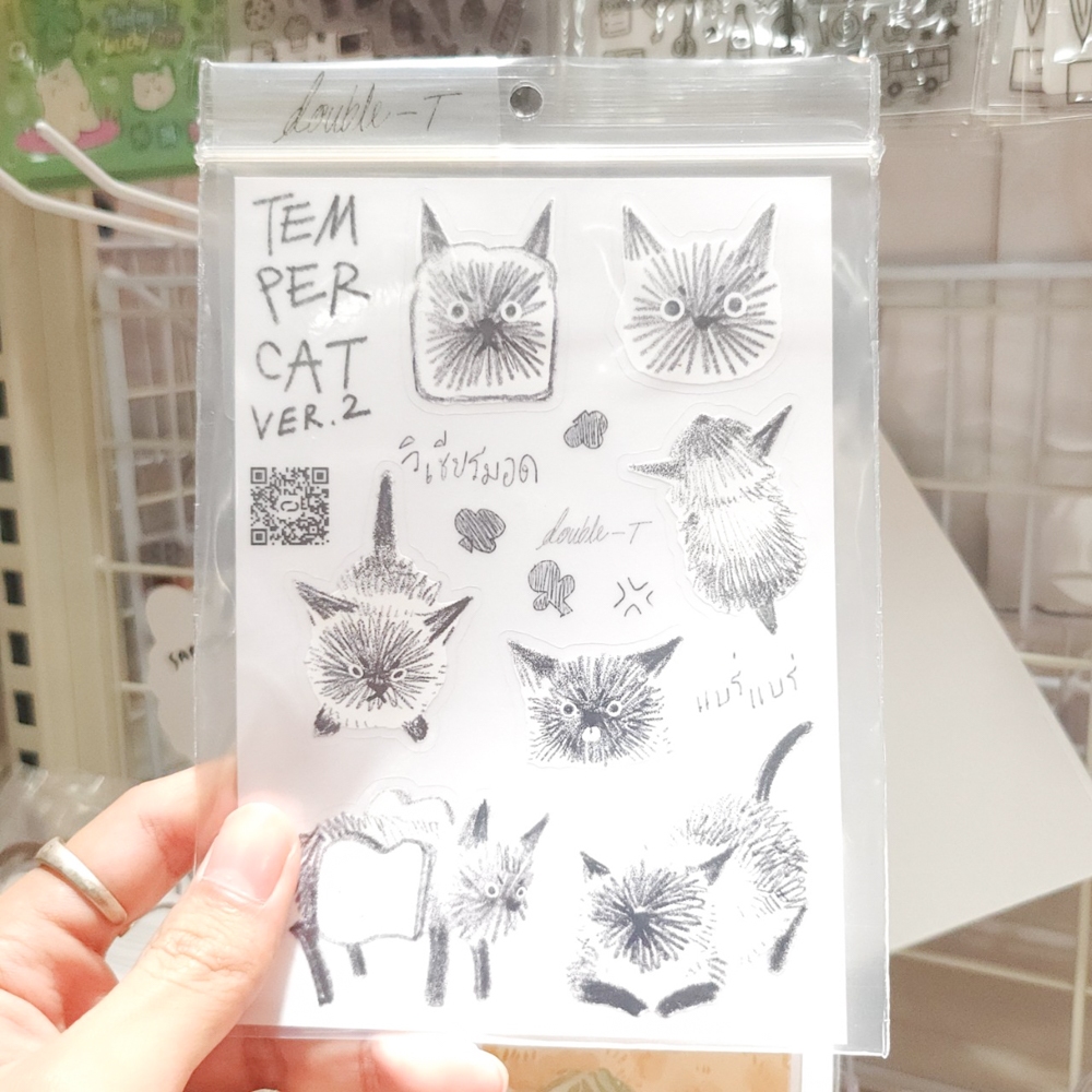 Sticker sheet : Temper cat ver.2 (double-T)