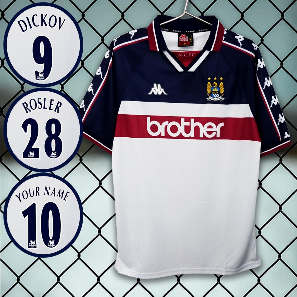 เสื้อฟุตบอลย้อนยุค ทีม แมนซิตี้ เสื้อ man City เยือน ปี1997-99 RT0049 รับทำชื่อเบอร์ ไซส์เอเชีย S-2XL