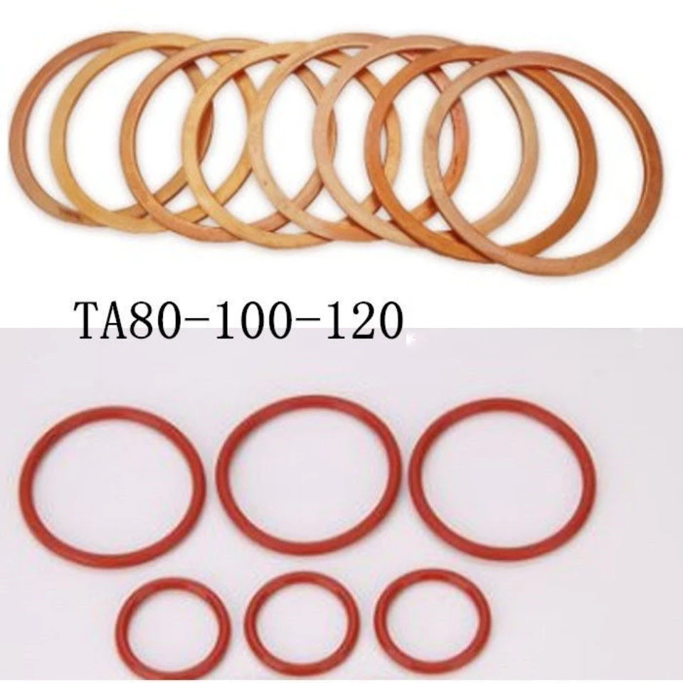 FUSHENG(ซื้อ 1 แจก 6 ชิ้น)T80/T100/T120อุปกรณ์เสริมเครื่องอัดอากาศแหวนยาง แผ่นทองแดง O แหวนปะเก็น