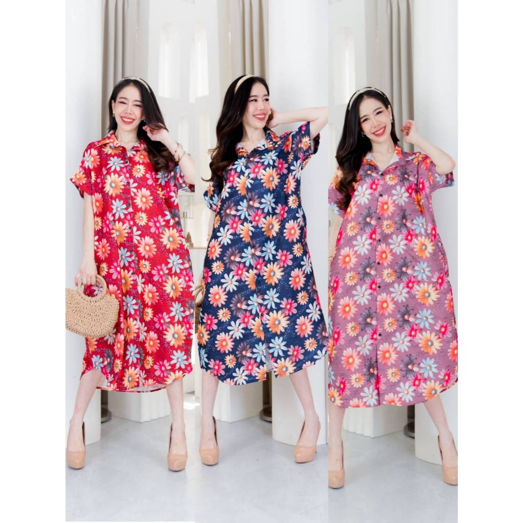 เดรสปกเชิ้ตทรง oversize ผ้าไหมอิตาลี มีน้ำหนัก สวยมากๆ ค่า - รูปที่ 7