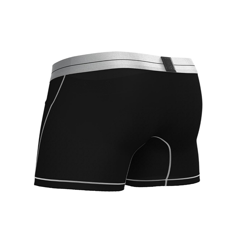 Private Structure กางเกงชั้นในชาย รุ่น Tencel Mid Waist Boxer Brief - White Mix Velvet Black [4381]