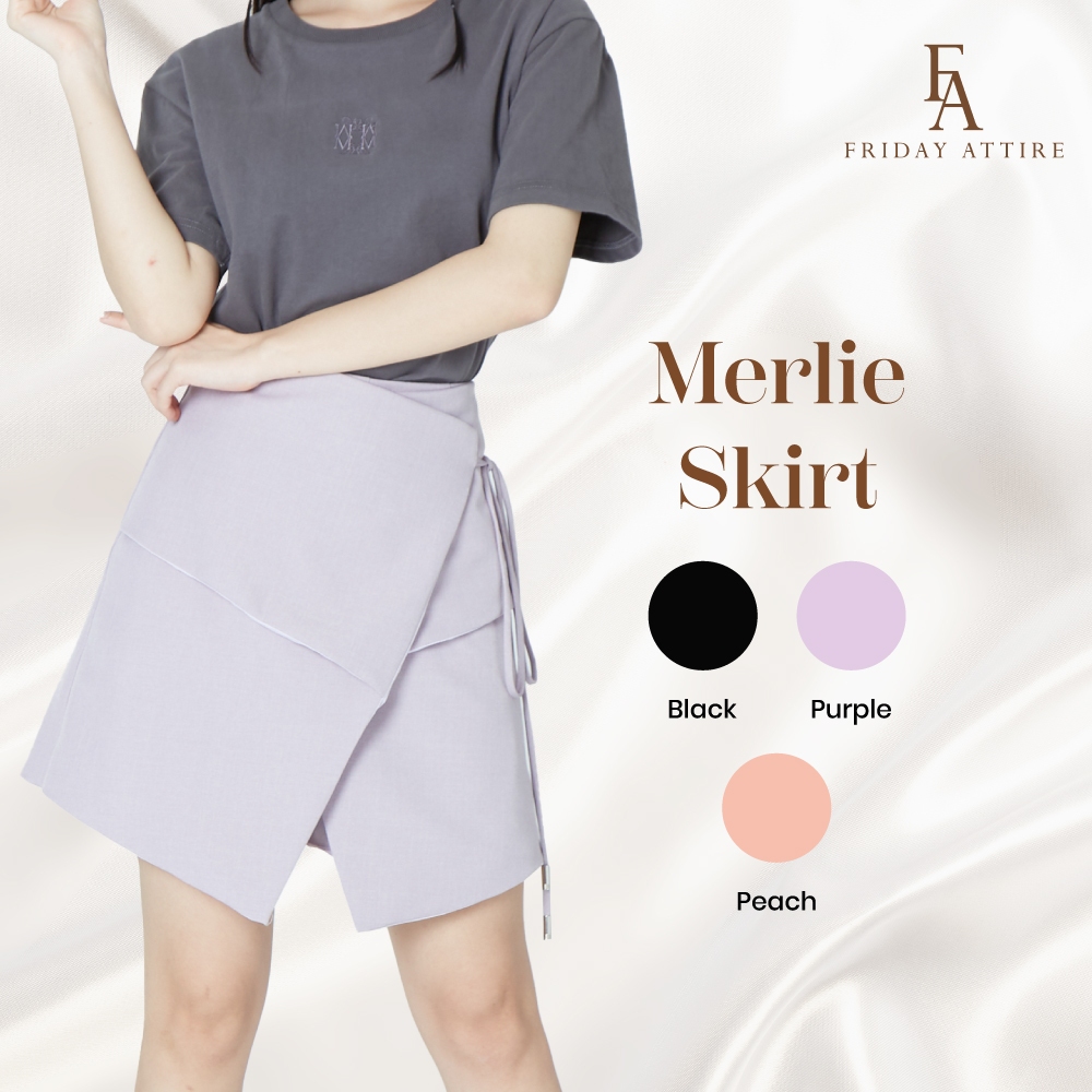 Friday Attire กระโปรงกางเกง 2 ชั้นผูกโบว์ (FS-013)