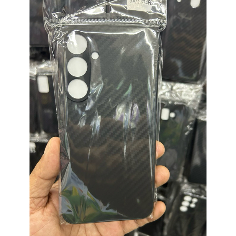 เคสสีดำ Samsung S25 FE  S24 FE s23 fe A05 A05s A15 A25 A35 A55 5G   เคสลายเคฟล่า สุดเท่ เข้มๆ - รูปที่ 3
