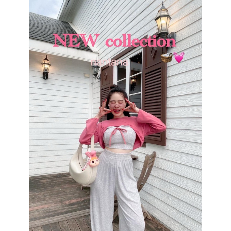 ↬ 𝑵𝒆𝒘 𝒄𝒐𝒍𝒍𝒆𝒄𝒕𝒊𝒐𝒏 ̆̈ nantana หนาวนี้มีชุดน่ารักแบบไม่ซ้ำใครมานำเสนอค่า Set 3ชิ้น รับลมหนาวเบาๆ