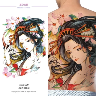 COD🔥 ⚡ส่งจากไทย⚡ZOAR L23 สติ๊กเกอร์รอยสักแบบสีสีนที่ติดเต็มหลังcolor Magic tattoo สติ๊กเกอร์แทททูเต็มหลัง เมจิกแทททู สี