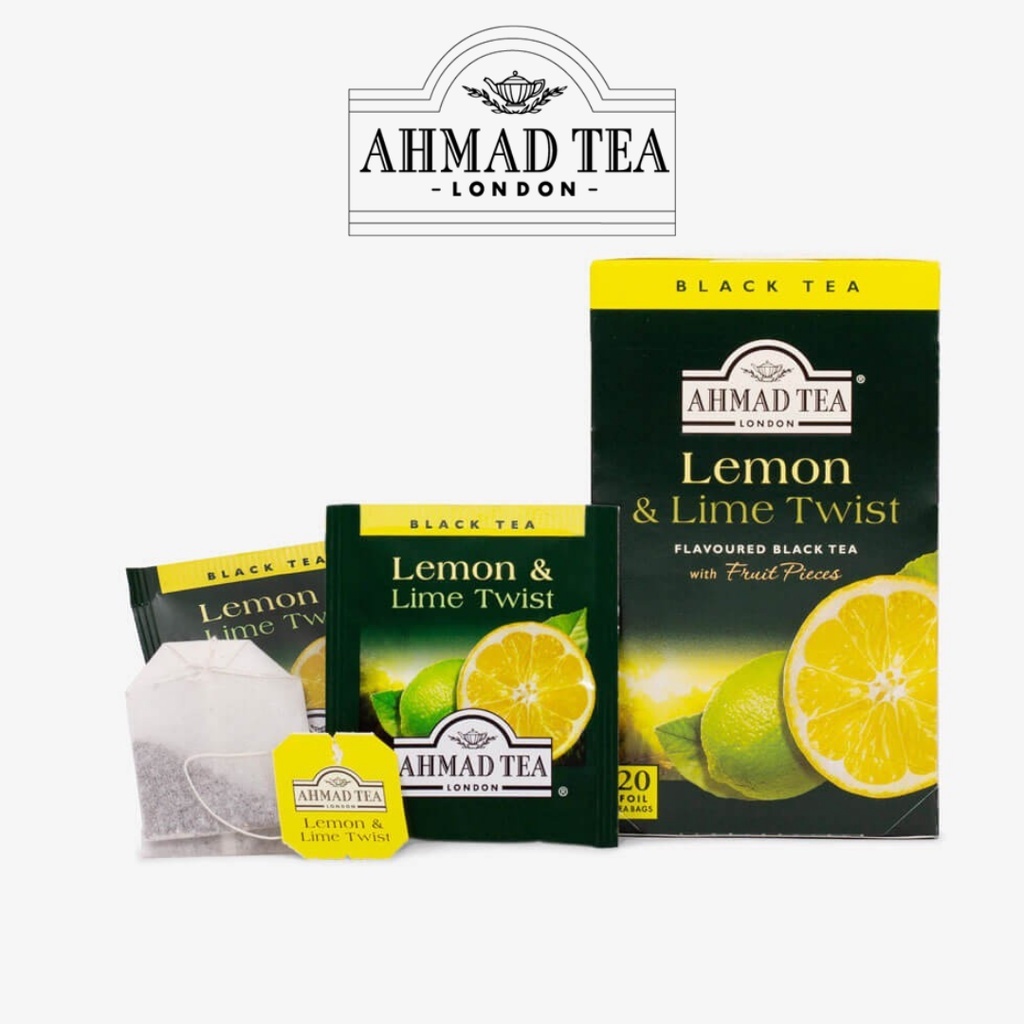 AHMAD TEA Lemon & Lime Twist ชาอาหมัด เลมอน 20 ซองมีซองฟอร์ยแยก นำเข้า ขายดี พิสูจน์ให้ลอง