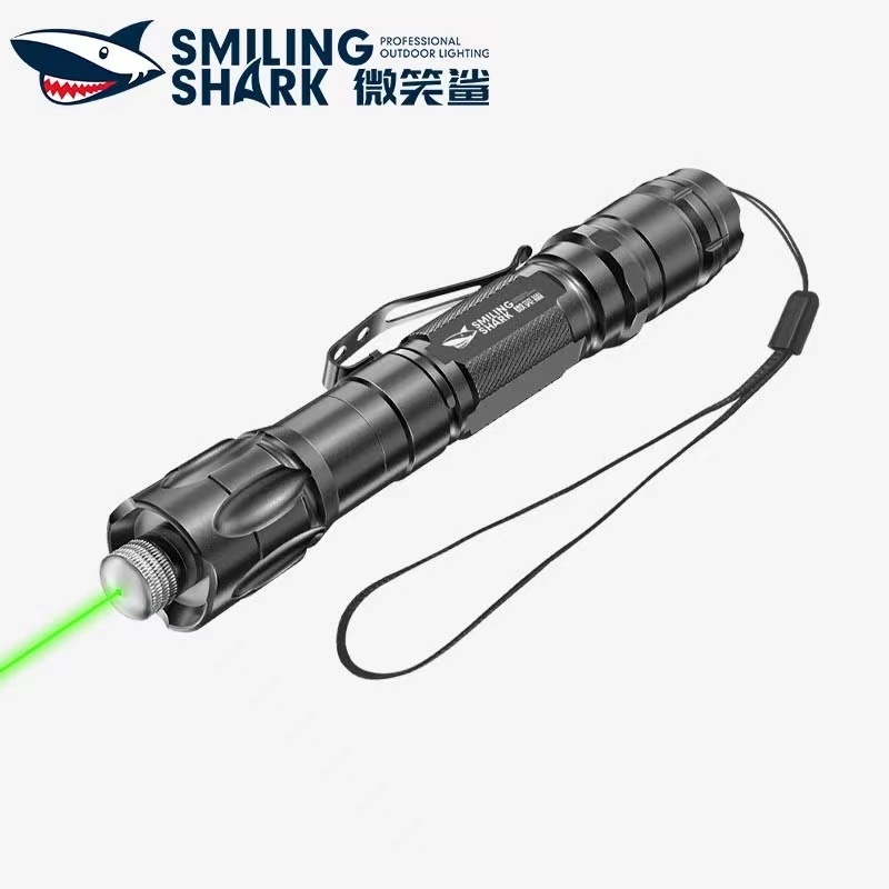 Smiling Shark JG0715 Laser Pointer Green Light ตัวชี้เลเซอร์ เลเซอร์ชี้ปากกาแสงสีเขียว 18650 USB ชาร์จที่มี
