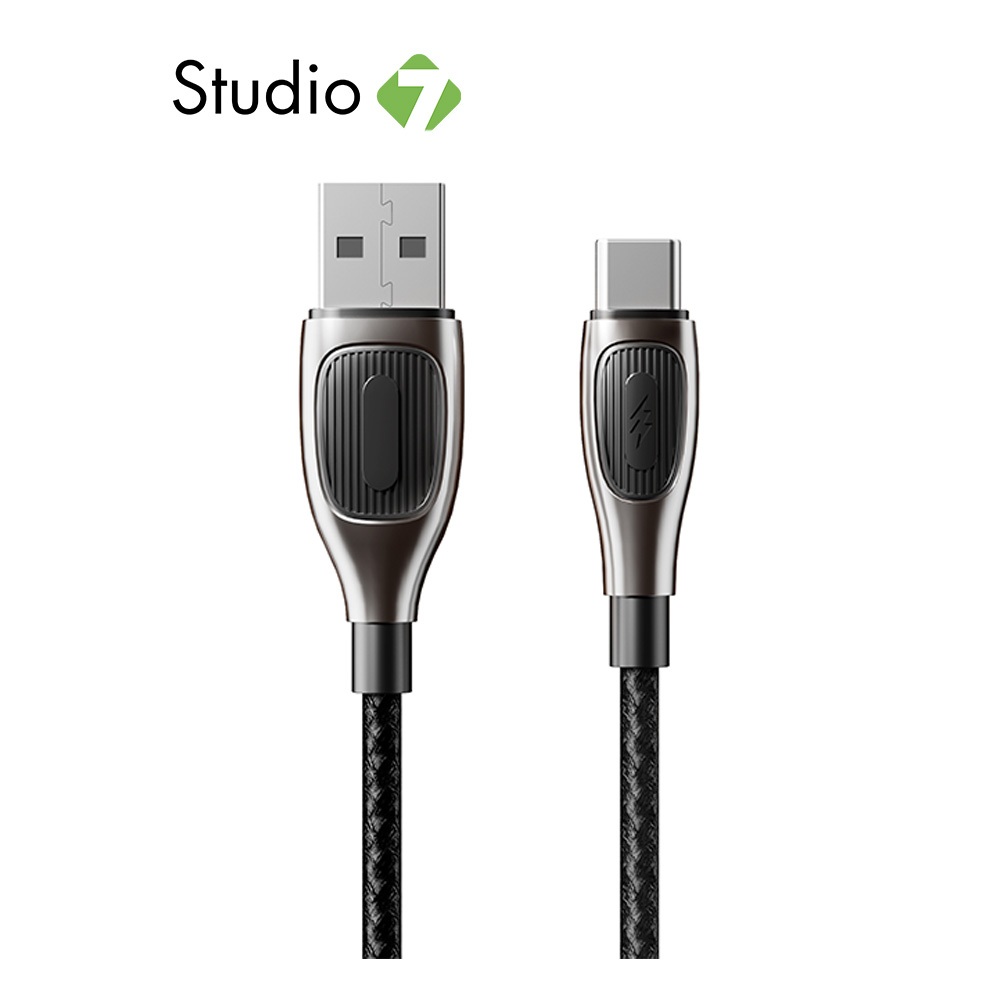 สายชาร์จ QPLUS USB-A to USB-C Cable 6A 1M. T19 Nylon Black by Studio7