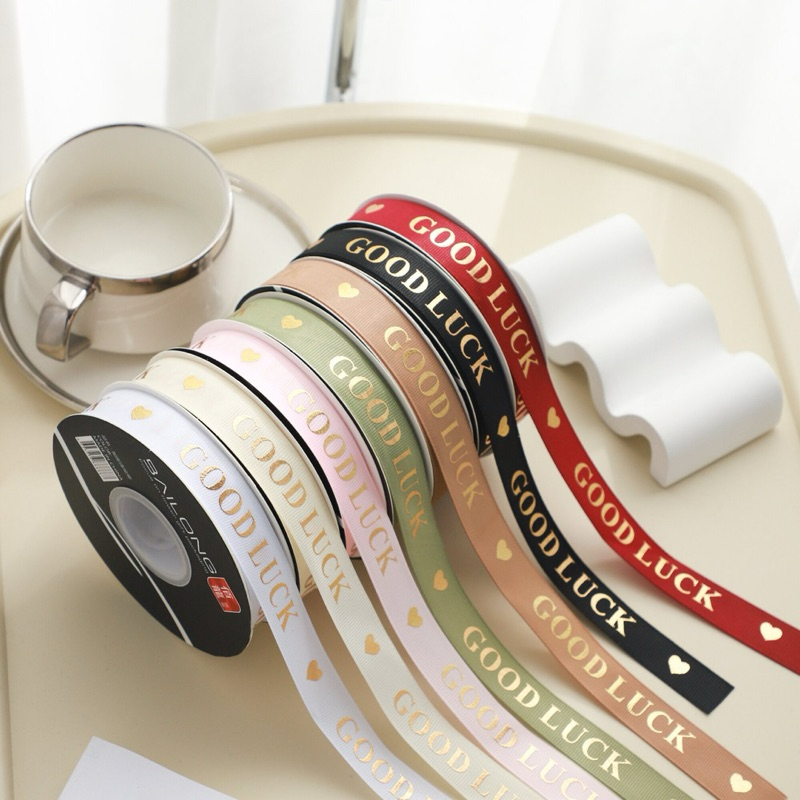 ริบบิ้น GOOD LUCK หน้ากว้าง2ซม  ยาว36เมตร