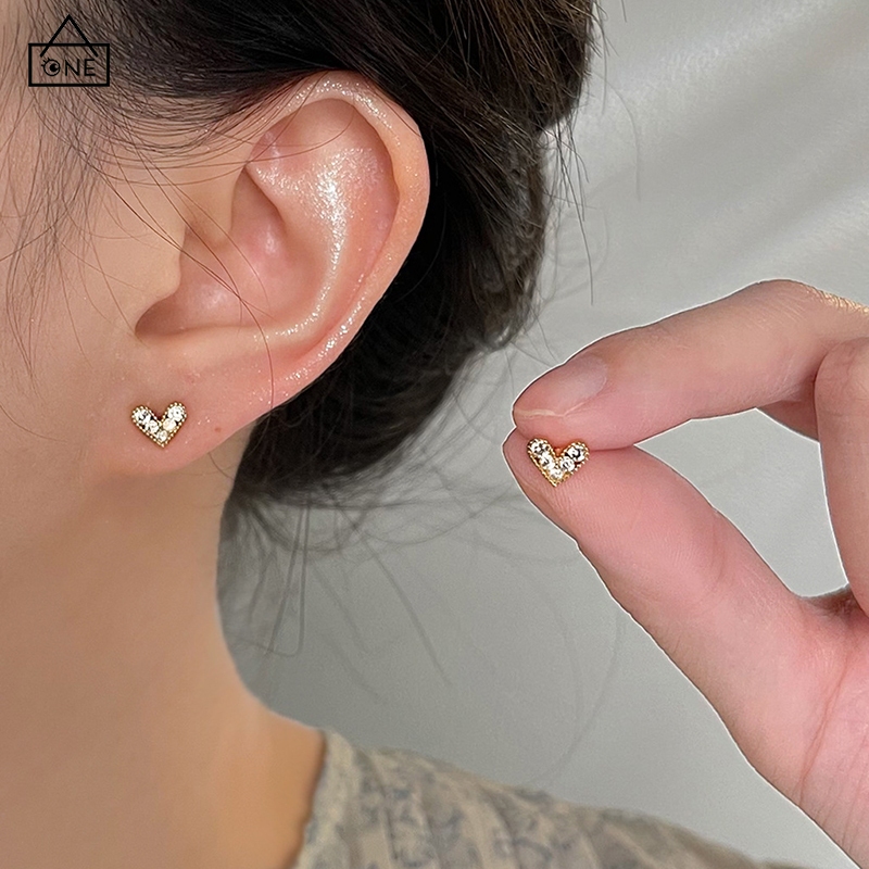 COD❤️ต่างหูเงินS925หัวใจเพทายหรูหราแฟชั่นสไตล์เกาหลีระดับไฮเอนด์เครื่องประดับสำหรับผู้หญิง-a.one