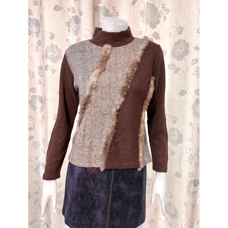 (SWY418)  เสื้อสเวตเตอร์ไหมพรมคอเต่า กันหนาว สภาพดี แบรนด์ MARMAID อก 36“  ⭐️มือสองค่ะ⭐️