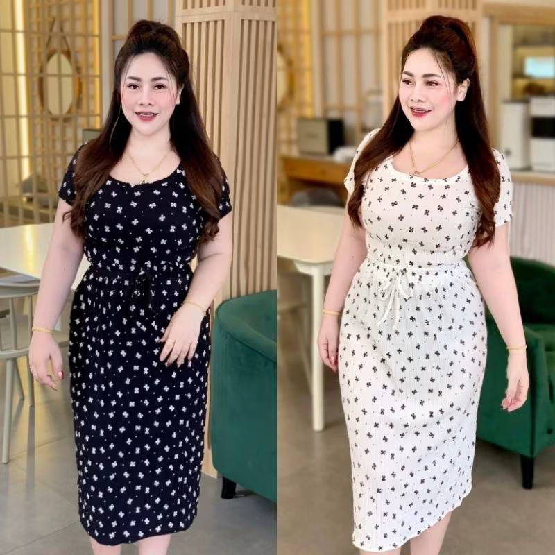 Z109 เซ็ตกระโปรงสาวอวบผ้าท็อฟฟี่ อก38-46“ เอว30-44” สพ.ฟรีไซส์-54“