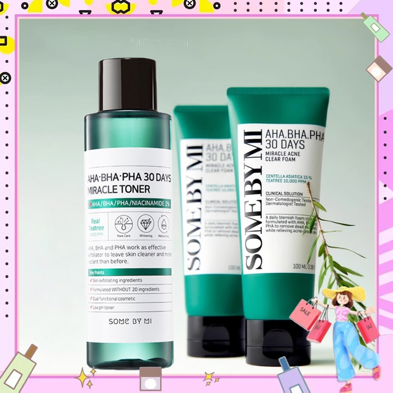 ของแท้ 100% SOMEBYMI 30 Days Miracle Acne Clear Foam 100ml / TONER 150 ml ผลัดเซลล์ผิว