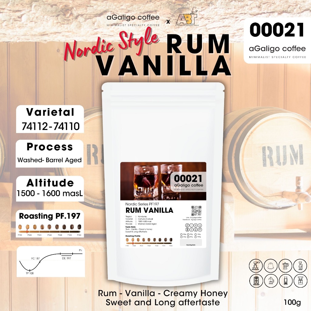 Agaligo Nordic Series PF.197 ****เมล็ดกาแฟ Rum Vanilla by Agaligo minimalist coffee roaster