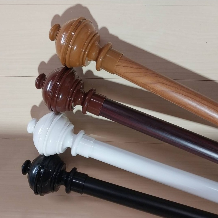 ราวผ้าม่าน ราวเหล็กหุ้มสติ๊กเกอร์ ขนาด 26 mm.รางอุปกรณ์ครบชุดแถมตะขอ น็อต ติดตั้งได้เลย