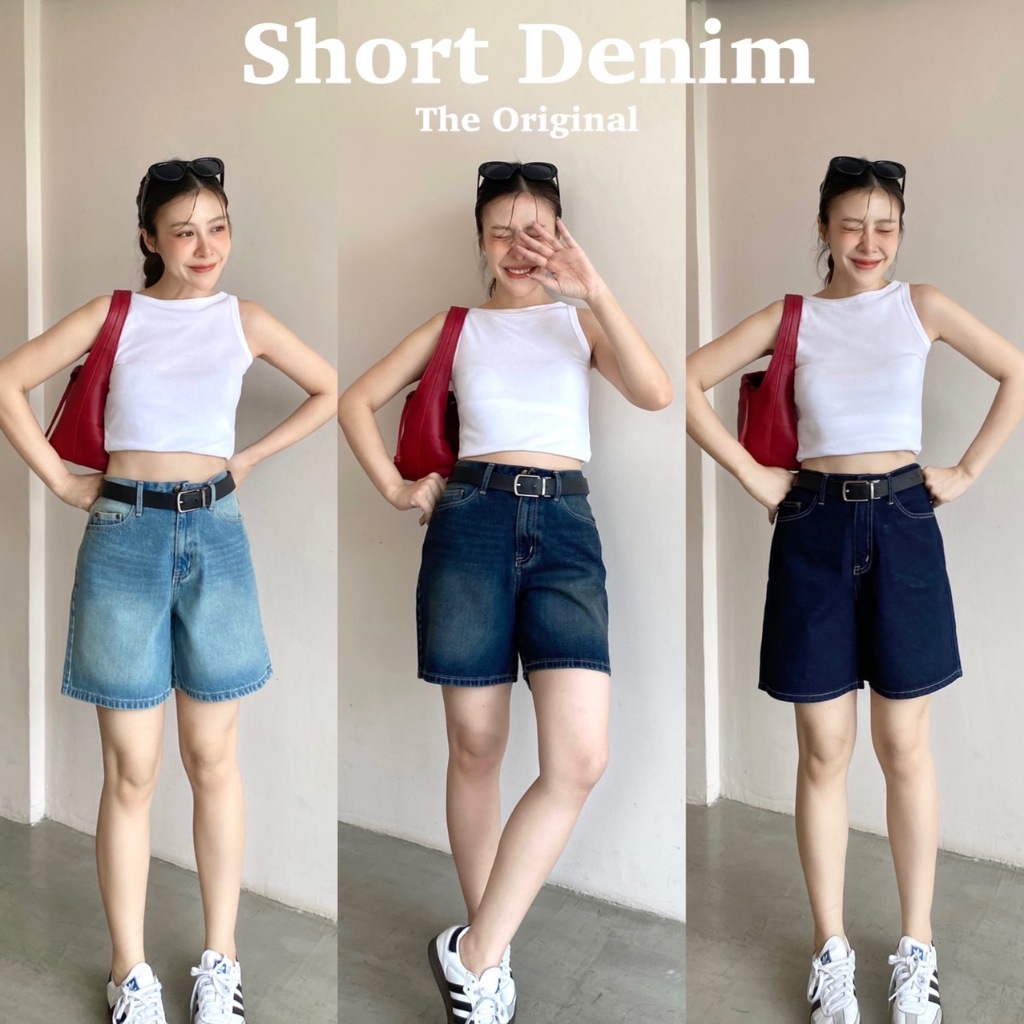[พร้อมส่ง] Babarry Short Jeans - กางเกงขาสั้น เอวสูง รุ่นเบสิค (Basic) ยาว 16 นิ้ว
