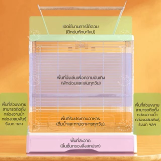[Bucatstate] กรงนก กรงนก50cm. กรงประตูหน้าใส กรงนก กระรอก ชูก้า