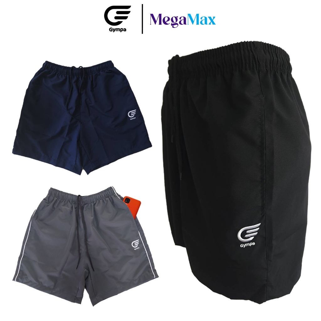 Gympa กางเกงผ้าร่ม ขาสั้น กางเกงกีฬา มีกระเป๋าข้าง ซ้ายขวา รุ่น 222