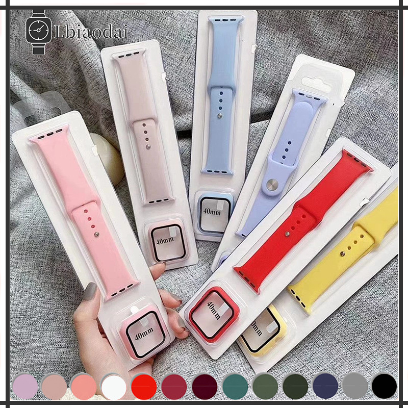 เคสป้องกัน PC และสายซิลิโคน for Apple Watch Ultra 3 2 SE 3 2 49mm 46mm 45mm 44 42mm 41 40mm Iwatch Series 11 10 9 8 7 6