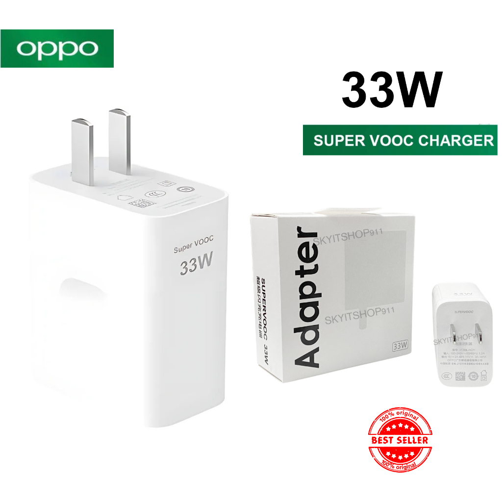 หัวชาร์จ แท้ OPPO 33W SUPERVOOC CHARGE รองรับเช่นรุ่น A765G A95 RENO 7Z 5G A97 Reno6 Reno8 Reno7