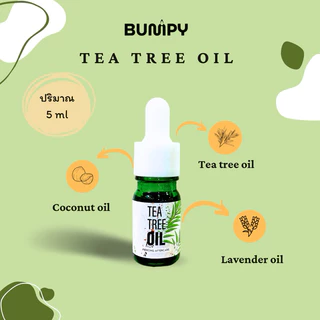 Tea Tree Oil ทีทรีออยล์ทาแผลหลังเจาะ แผลบั๊มพ์ (มี อย.) ทาสะดือ คิ้ว จมูก หู ปากภายนอก ลดอักเสบ ระบม แดง ปวดหลังเจาะ