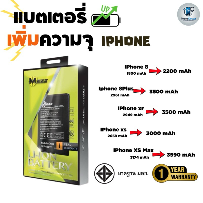 แบตเตอรี่ เพิ่มความจุ สำหรับ ไอโฟน iPhone 8 8Plus XR XS XS MAX
