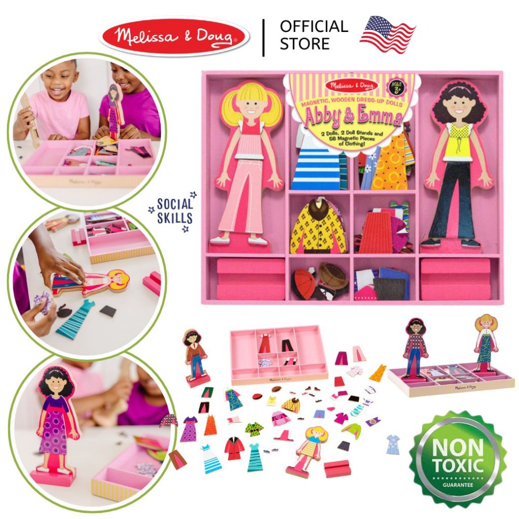 (ของแท้ USA) ของเล่นแต่งตัวตุ๊กตา แม่เหล็ก ของเล่นตุ๊กตา Magnetic Dress-Up Set Melissa & Doug 4940