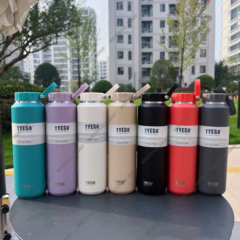 【แท้100%】TYESO กระติกยกดื่มมีที่หิ้ว ไม่หก เก็บอุณหภูมิ เก็บร้อน-เย็น สแตนเลส ขนาด 500-710ml TS8755C/TS8756C