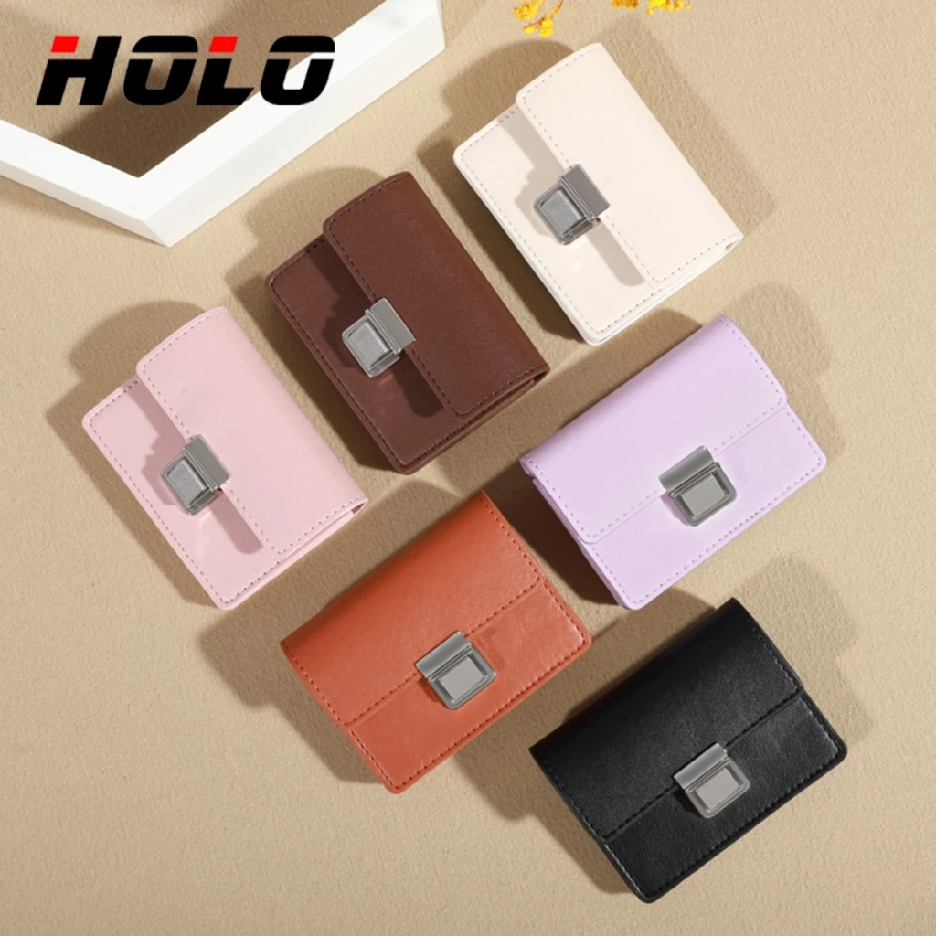 เวอร์ชั่นเกาหลี รุ่นคลาสสิก กระเป๋าสตางค์ ผู้หญิง mini แบบพกพา หัวเข็มขัดโลหะ ins นักเรียน ซองการ์ด